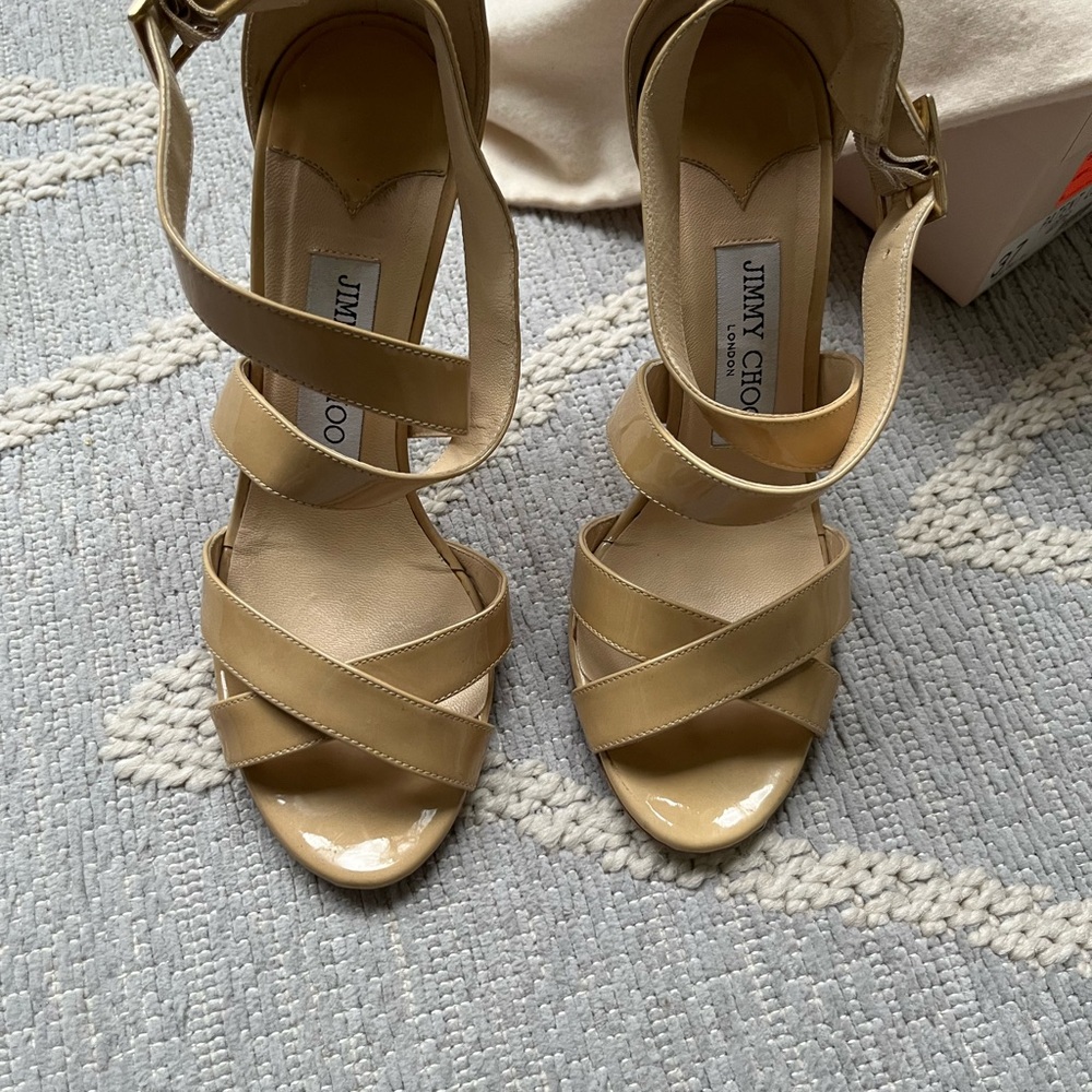 Jimmy Choo patent leather strap heels - Picture 1 of 11